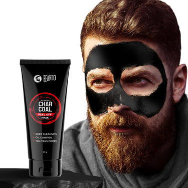 Beardo Charcoal Facewash, 50ml & Peel Off Mask, 50g| For Deep Pore Cleaning and Removes Dirt | Face Mask for Glowing Skin | Gift Hamper for Men | Valentines day gift for husband | Gift for boyfriend | Gift for Men